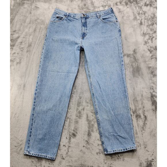 Vintage 90s Lands End Jeans Womens 18 Blue Denim High Rise Tapered Mom Casual - Picture 1 of 13